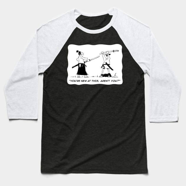 Samurai (darks) Baseball T-Shirt by Lin Workman Art